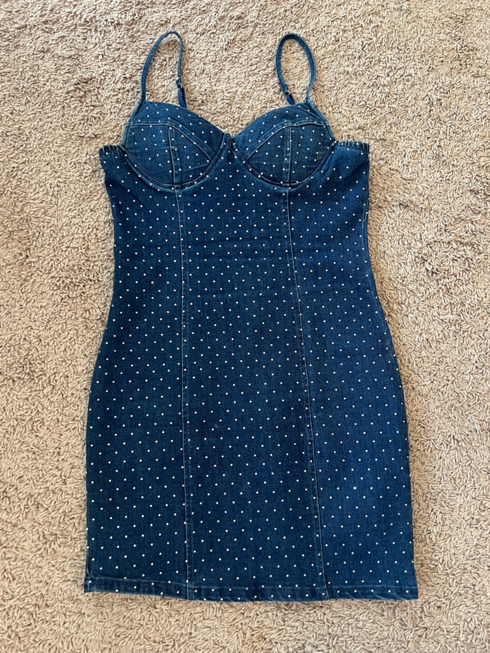 Women’s Dark Blue Polka Dot Stretch Jeans